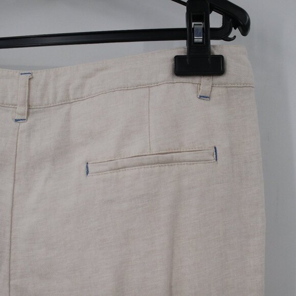 Alexander McQueen Pants Womens 42 Cropped Capri linen cuffed Mid Rise Cream - Picture 5 of 13